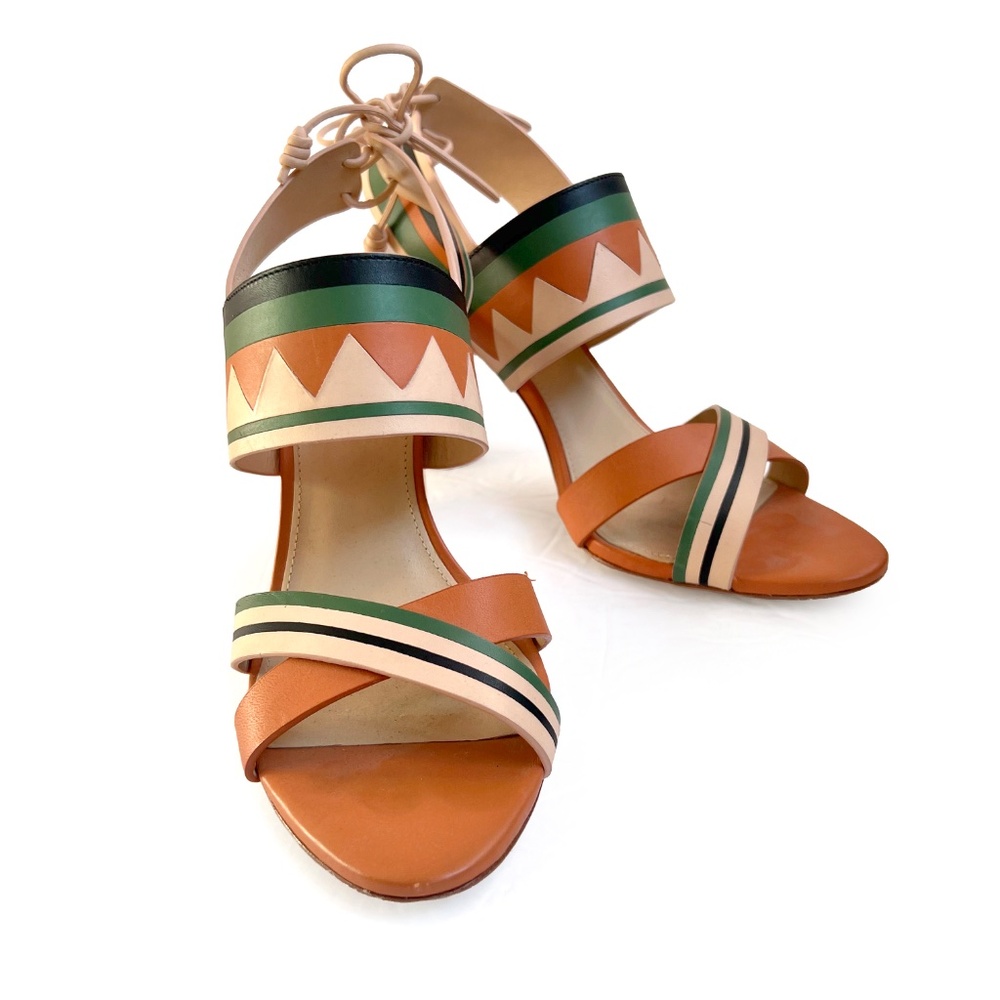 Ulla Johnson Milou Seminole Patchwork High Heels Sandals Sz 39